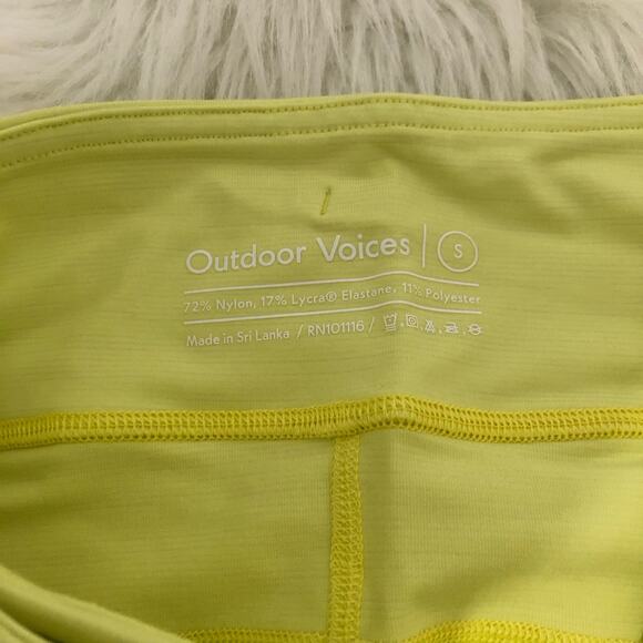 Outdoor Voices Women's Biker Short Sz Small Lime Green Elastic Waist Activewear - Picture 7 of 11